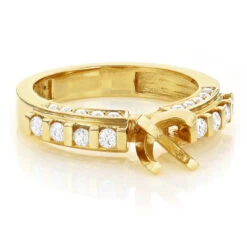 Round Diamond Engagement Ring Setting 0.61ct 14K Yellow Gold