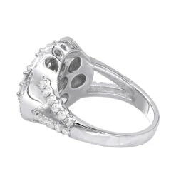 14K White Gold Ladies Round Diamond Cluster Engagement Ring 2.2ct -H'Hen Sale Store round diamond engagement rings 14k gold ladies diamond cluster ring 19ct backwh