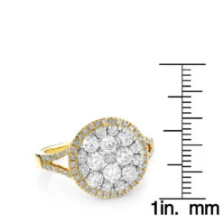 14K White Gold Ladies Round Diamond Cluster Engagement Ring 2.2ct -H'Hen Sale Store round diamond engagement rings 14k gold ladies diamond cluster ring 19ct rulerye