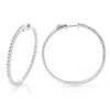 Round Diamond Hoop Earrings 0.6ct Inside Out 14K White Gold 1 3/4 Inches -H'Hen Sale Store round diamond hoop earrings 06ct inside out 14k gold 1 34 inches main