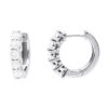 1/2 Inch Classic Huggie Hoop Earrings 14K White Gold With Round Diamonds 1 Carat
