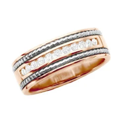 Round Diamond Men's Wedding Band 0.40ct 14K White Gold 16 Round Diamond Men's Wedding Band 0.40ct 14K White Gold -H'Hen Sale Store round diamond mens wedding band 040ct 14k gold p 50298 ro