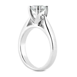 Round Diamond Platinum Engagement Ring 1ct 3.2mm 5 Round Diamond Platinum Engagement Ring 1ct 3.2mm -H'Hen Sale Store round diamond platinum engagement ring 1ct p 33788 back white 20220426