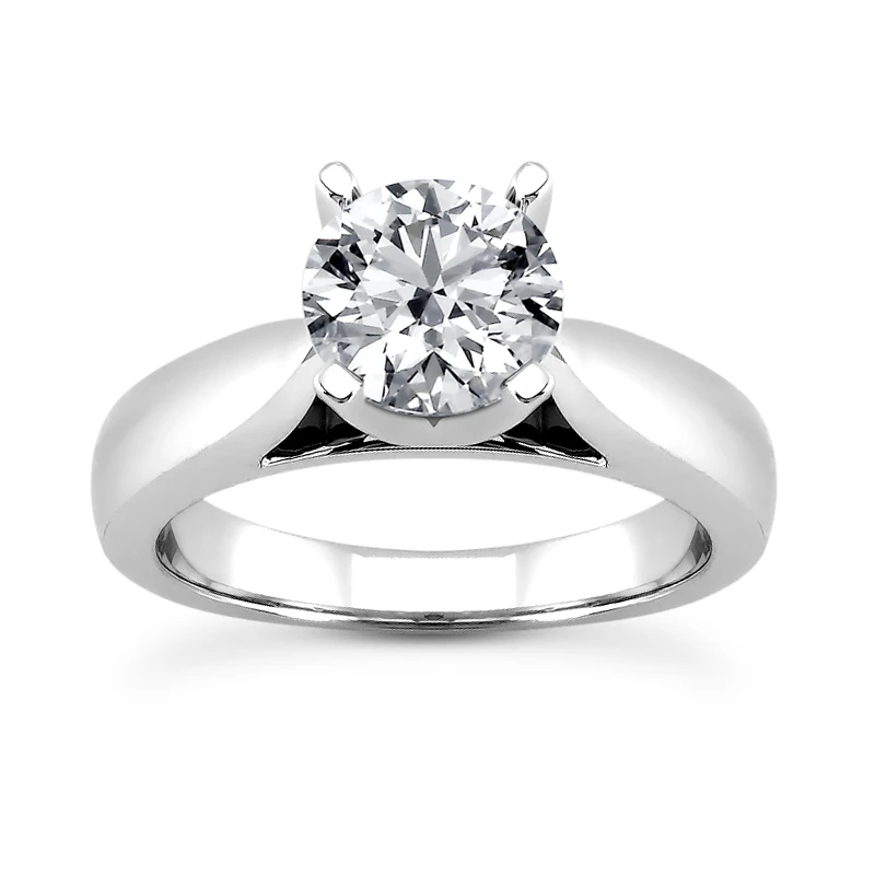 Round Diamond Platinum Engagement Ring 1ct 3.2mm 3 Round Diamond Platinum Engagement Ring 1ct 3.2mm