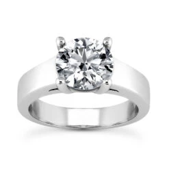 Round VS Diamond Platinum Engagement Ring 1ct 3.7mm