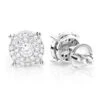 Round Diamond Stud Earrings 0.6ct 14K White Gold