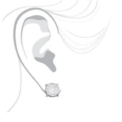 Round Diamond Stud Earrings 14K Rose Gold 0.76ct Pave Cluster Design -H'Hen Sale Store round diamond stud earrings 14k gold 076ct pave cluster design 3