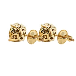 Round Diamond Stud Earrings 14K Rose Gold 0.76ct Pave Cluster Design -H'Hen Sale Store round diamond stud earrings 14k gold 076ct pave cluster design backye