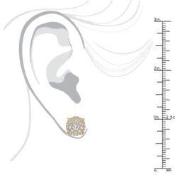 Round Diamond Stud Earrings 14K Rose Gold 0.76ct Pave Cluster Design -H'Hen Sale Store round diamond stud earrings 14k gold 076ct pave cluster design bodye