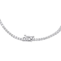 Round Diamond Tennis Necklace Men's Chain 14K White Gold 32in 14.06ct -H'Hen Sale Store round diamond tennis necklace chain 14k 1406ct p 43200 backwh