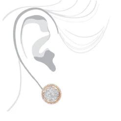 Round Princess Cut Diamond Stud Earrings 2.82ct 14K White Gold -H'Hen Sale Store round princess cut diamond stud earrings 282ct 14k p 46005 bodro