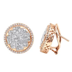 Round Princess Cut Diamond Stud Earrings 2.82ct 14K White Gold -H'Hen Sale Store round princess cut diamond stud earrings 282ct 14k p 46005 ro