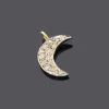 Silver Champagne Diamond Moon Pendant 0.18ct