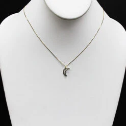 Silver Champagne Diamond Moon Pendant 0.18ct 8 Silver Champagne Diamond Moon Pendant 0.18ct -H'Hen Sale Store silver champagne diamond moon pendant 018ct p 40416bod