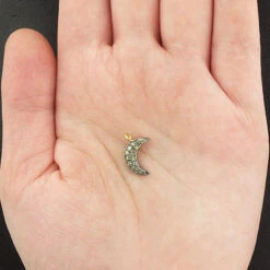 Silver Champagne Diamond Moon Pendant 0.18ct 9 Silver Champagne Diamond Moon Pendant 0.18ct -H'Hen Sale Store silver champagne diamond moon pendant 018ct p 40416box