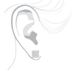 Single 10K White Gold Square Men's Diamond Stud Earring 0.6ct Pave Diamonds -H'Hen Sale Store single 10k gold square mens diamond stud earring 06ct pave diamonds bodwh