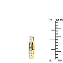 Single Diamond Hoop Earring For Men 14K White Gold Huggie Earring 1/4ct -H'Hen Sale Store single diamond hoop earring for men 14k gold huggie earring 1 4ct ruler yellow 20191215 1
