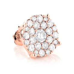 Single Oversized Cluster Men's 18K Rose Gold Round Diamond Stud Earring 2ct -H'Hen Sale Store single oversized cluster mens 18k gold round diamond stud earring 2ct 8