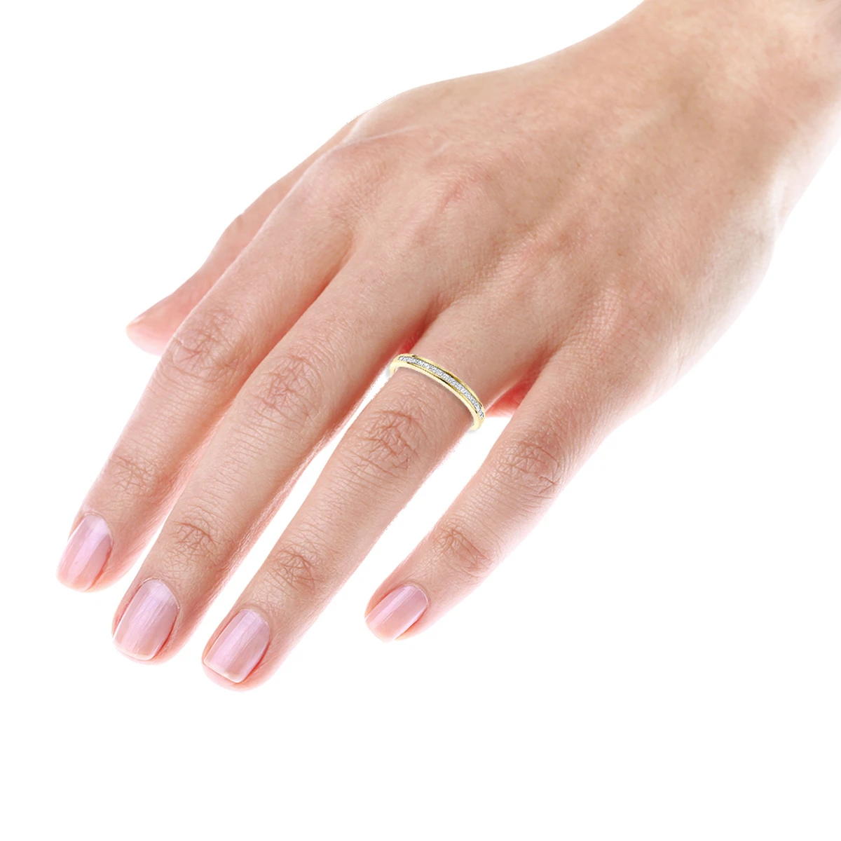 Ultra Thin Slim Princess Cut Diamond Wedding Band 0.33ct 14K Yellow Gold 7 Ultra Thin Slim Princess Cut Diamond Wedding Band 0.33ct 14K Yellow Gold - Image 5