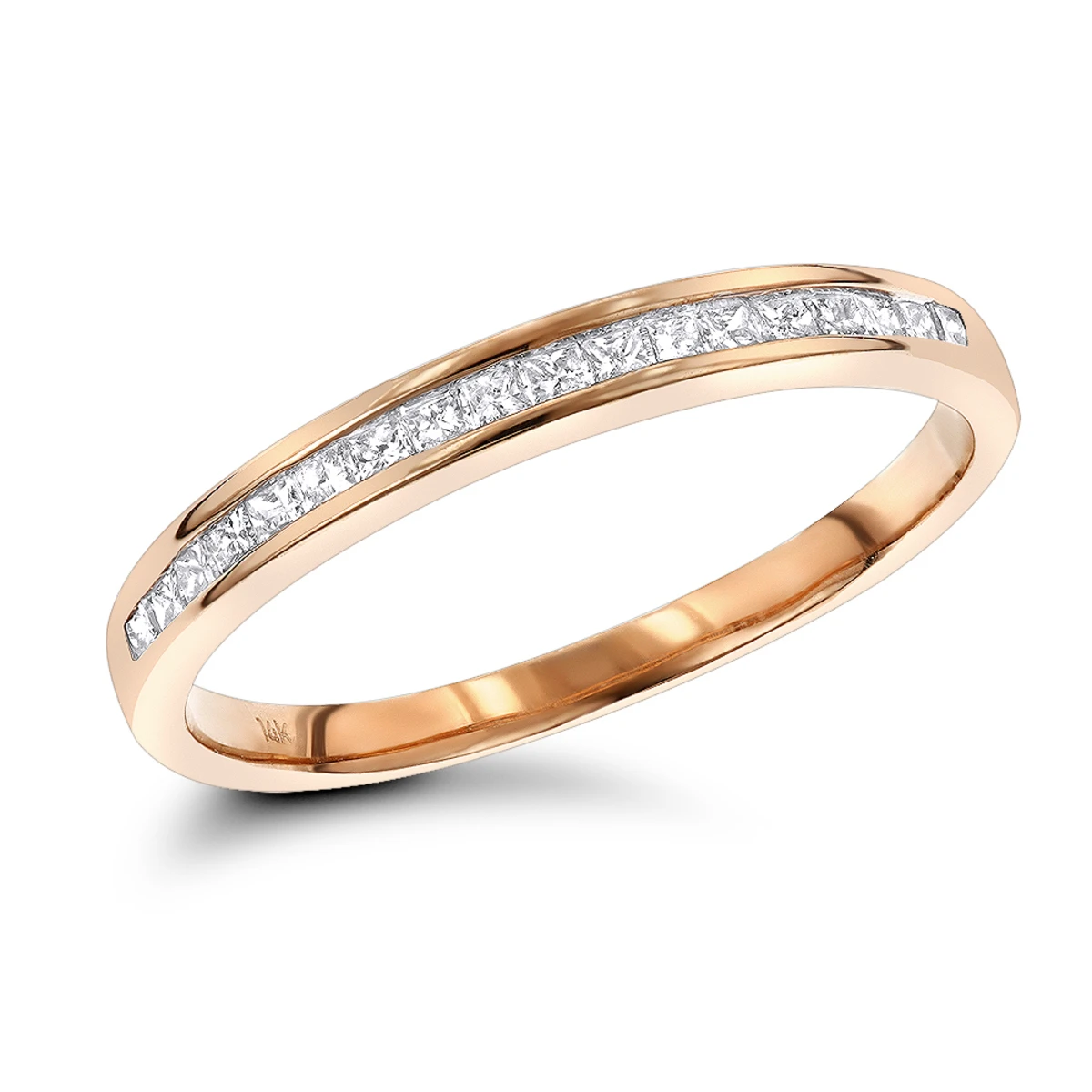 Ultra Thin Slim Princess Cut Diamond Wedding Band 0.33ct 14K Yellow Gold 5 Ultra Thin Slim Princess Cut Diamond Wedding Band 0.33ct 14K Yellow Gold - Image 3