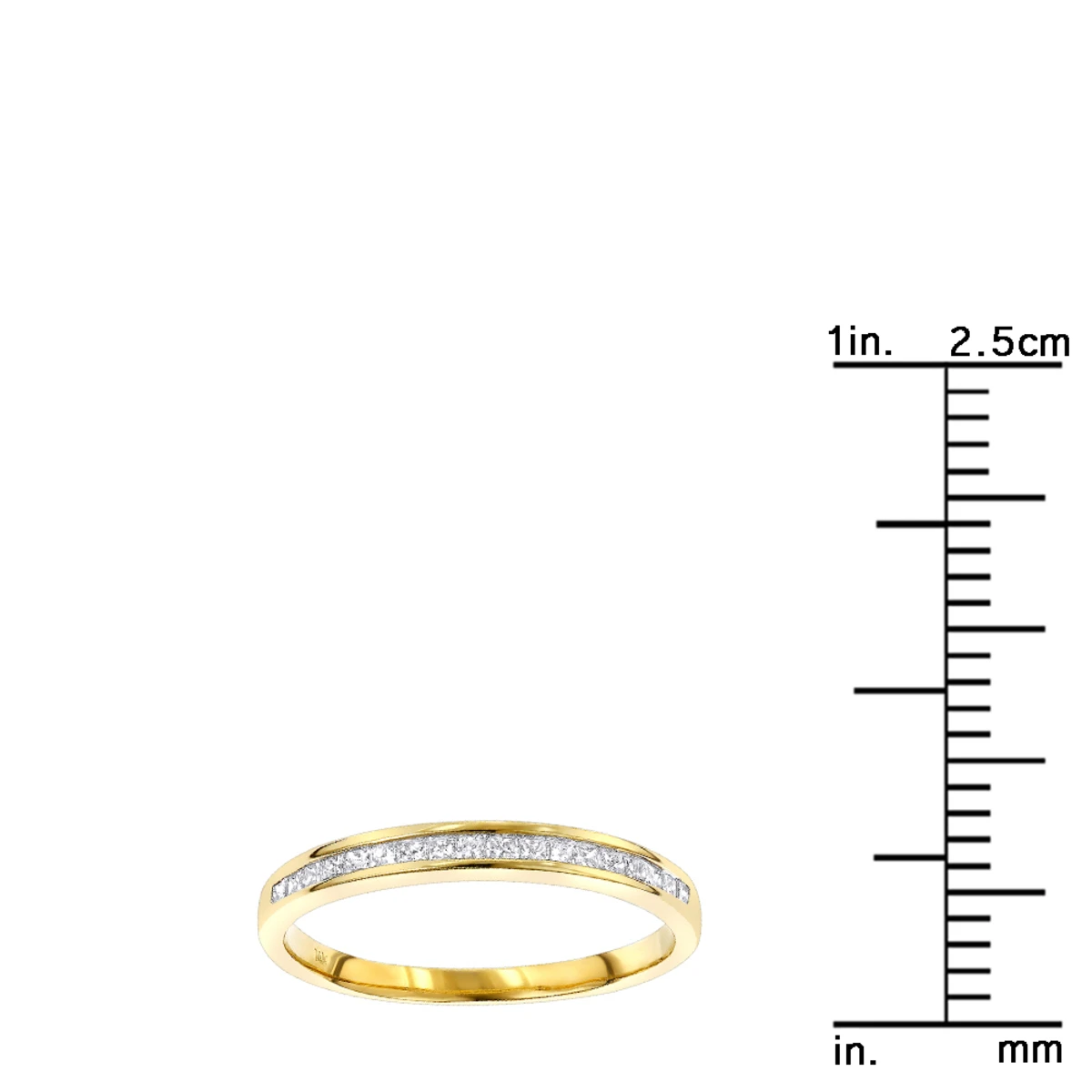 Ultra Thin Slim Princess Cut Diamond Wedding Band 0.33ct 14K Yellow Gold 8 Ultra Thin Slim Princess Cut Diamond Wedding Band 0.33ct 14K Yellow Gold - Image 6