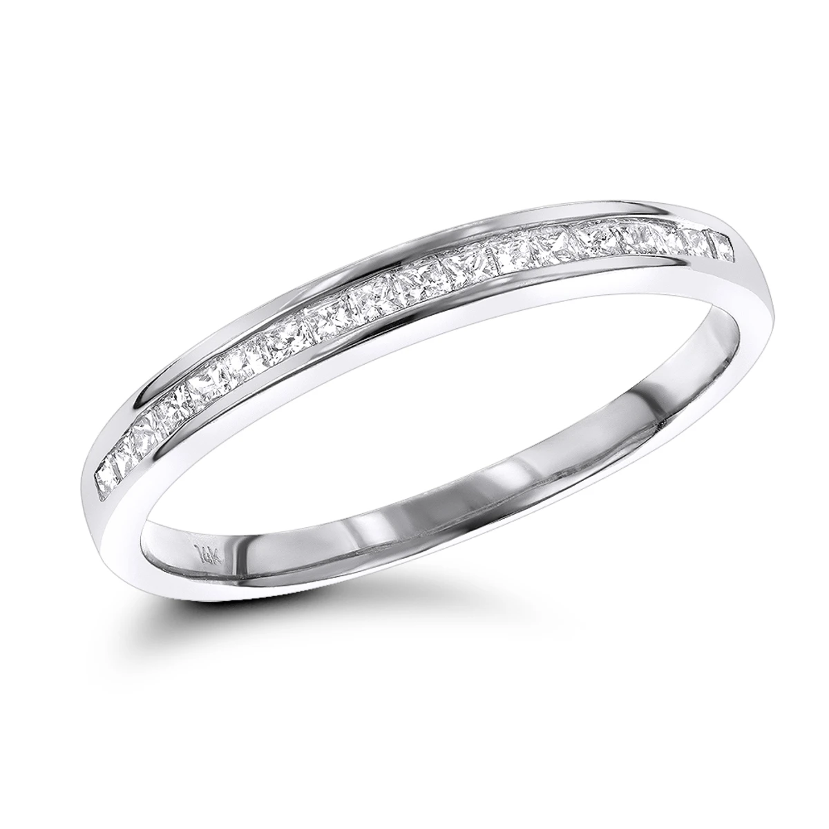 Ultra Thin Slim Princess Cut Diamond Wedding Band 0.33ct 14K Yellow Gold 4 Ultra Thin Slim Princess Cut Diamond Wedding Band 0.33ct 14K Yellow Gold - Image 2