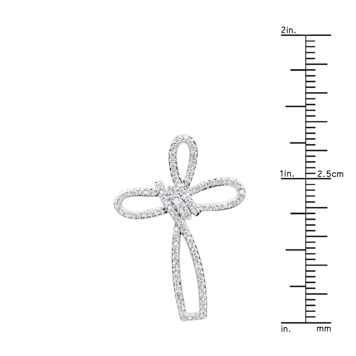 Small 14K Yellow Gold Diamond Cross Pendant For Women Fancy Bow Design 0.36ct 10 Small 14K Yellow Gold Diamond Cross Pendant For Women Fancy Bow Design 0.36ct - Image 8