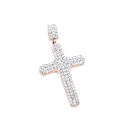 Small 14K Yellow Gold Diamond Cross Pendant Necklace 0.40ct -H'Hen Sale Store small 14k gold diamond cross pendant necklace 040ct p 22329 ro