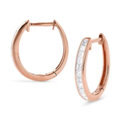 Small 14K Yellow Gold Princess Cut Diamond Hoop Earrings 0.6ct Luxurman Huggies 10 Small 14K Yellow Gold Princess Cut Diamond Hoop Earrings 0.6ct Luxurman Huggies -H'Hen Sale Store small 14k gold princess cut diamond hoop earrings 06ct luxurman huggies ro