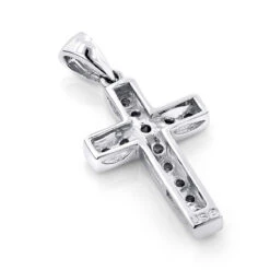 Small 14K Rose Gold Round Diamond Cross Pendant 0.55ct -H'Hen Sale Store small 14k gold round diamond cross pendant 055ct 3