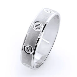 Small Circles Wedding Band For Men 14K White Gold -H'Hen Sale Store small circles wedding band for men 14k gold 2