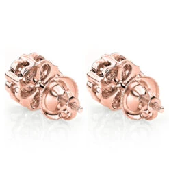 Small Diamond Cluster Earrings Studs 0.25ct 14K White Gold -H'Hen Sale Store small diamond cluster earrings studs 025ct 14k gold backro