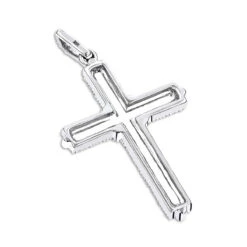 Small Diamond Crosses 14K White Gold Designer Cross Pendant 0.30ct -H'Hen Sale Store small diamond crosses 14k designer cross pendant 030ct p 6553 backwh