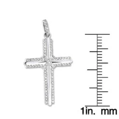 Small Diamond Crosses 14K White Gold Designer Cross Pendant 0.30ct -H'Hen Sale Store small diamond crosses 14k designer cross pendant 030ct p 6553 rulerwh