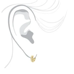 Small Diamond Hoop Earrings 1/2ct 14K Yellow Gold Huggies -H'Hen Sale Store small diamond hoop earrings 12ct 14k gold huggies bod