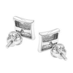 Small Real Diamond Kite Earrings For Men And Women 0.07ct 10K White Gold Studs 11 Small Real Diamond Kite Earrings For Men And Women 0.07ct 10K White Gold Studs -H'Hen Sale Store small diamond kite earrings 007ct 10k backwh