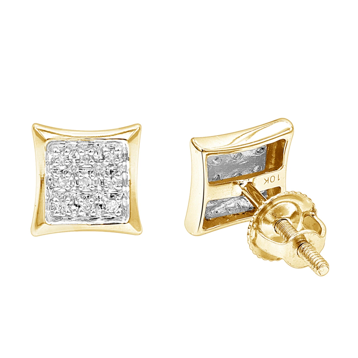 Small Real Diamond Kite Earrings For Men And Women 0.07ct 10K White Gold Studs 4 Small Real Diamond Kite Earrings For Men And Women 0.07ct 10K White Gold Studs - Image 2