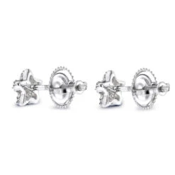 Small Diamond Star Earrings Studs 0.11ct 14K White Gold -H'Hen Sale Store small diamond star earrings studs 014ct 14k p 42964 backwh