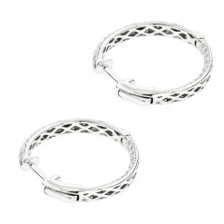 Small Inside Out Diamond Hoop Earrings 1.16ct 14K White Gold 11 Small Inside Out Diamond Hoop Earrings 1.16ct 14K White Gold -H'Hen Sale Store small hoop diamond earrings 116ct 14k backwh