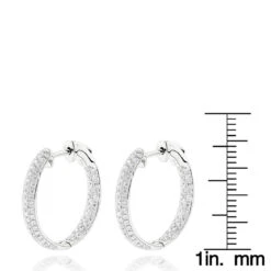 Small Inside Out Diamond Hoop Earrings 1.16ct 14K White Gold 13 Small Inside Out Diamond Hoop Earrings 1.16ct 14K White Gold -H'Hen Sale Store small hoop diamond earrings 116ct 14k rulerwh