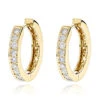 Small 14K Yellow Gold Inside Out Diamond Huggie Earrings 1.2ct -H'Hen Sale Store small hoop earrings 14k gold inside out diamond huggie earrings 12ct mainye