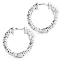 3/4in Small Hoops 14K White Gold Diamond Hoop Earrings Inside Out 1/2ct 10 3/4in Small Hoops 14K White Gold Diamond Hoop Earrings Inside Out 1/2ct -H'Hen Sale Store small hoops 14k diamond hoop earrings inside out 047 p 6931back