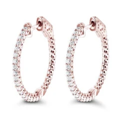 Small Hoops 14K White Gold Diamond Hoop Earrings Inside Out 0.74ct -H'Hen Sale Store small hoops 14k diamond hoop earrings inside out 074 p 6932 ro