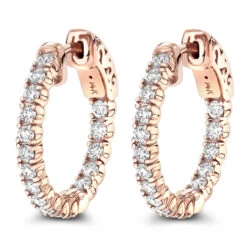 Small Hoops 14K Yellow Gold Inside Out Diamond Hoop Earrings 1 Carat 3/4in 10 Small Hoops 14K Yellow Gold Inside Out Diamond Hoop Earrings 1 Carat 3/4in -H'Hen Sale Store small hoops 14k inside out diamond hoop earrings 106 p 6908 ro