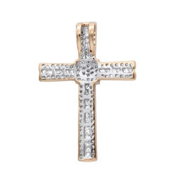 Small Iced Out Diamond Cross Pendant For Women & Men 14K White Gold 0.4ct -H'Hen Sale Store small iced out diamond cross pendant for women men 14k gold 04ct ro 20201204