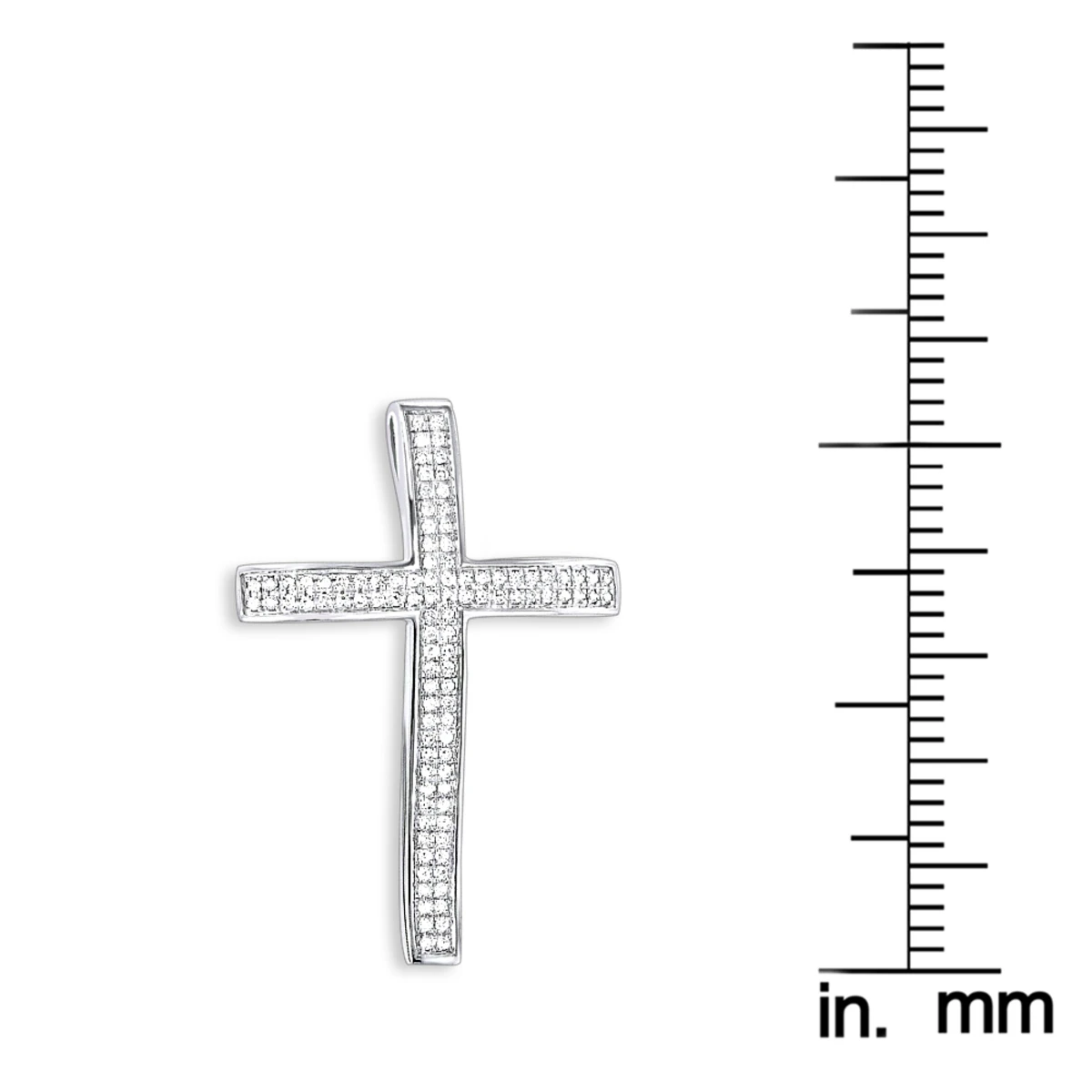 Small Pave Diamond Cross Pendant 0.33ct 14K White Gold 8 Small Pave Diamond Cross Pendant 0.33ct 14K White Gold - Image 6