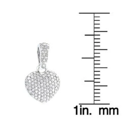 Small Pave Diamond Heart Pendant 14K White Gold 0.33ct -H'Hen Sale Store small pave diamond heart pendant 14k gold 045ct p 22324 rulerwh