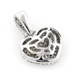 Small Pave Diamond Heart Pendant 14K White Gold 0.50ct -H'Hen Sale Store small pave diamond heart pendant 14k gold 050ct p 22304 backwh