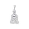 10K White Gold Real Diamond Buddha Pendant 1/2ct By Luxurman