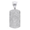 10K White Gold Diamond Dog Tag Pendant With Crown 1ct -H'Hen Sale Store solid 10k gold diamond dog tag pendant with crown 1ct mainwh